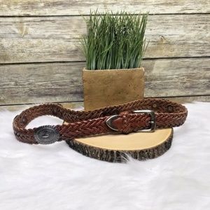 Another Line Inc Brown Leather Concho Boho Belt